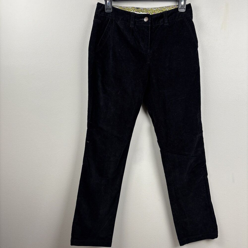 Boden Black Velvet Straight Leg Pants Women’s 4R Velour Classic Office Work 29”
